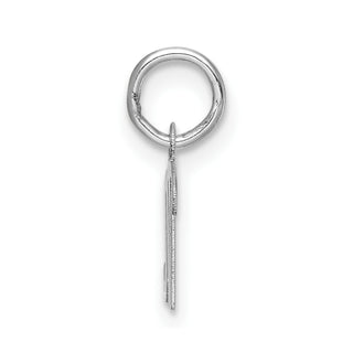 14k White Gold Small Script Letter M Initial Charm
