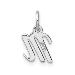 14k White Gold Small Script Letter M Initial Charm