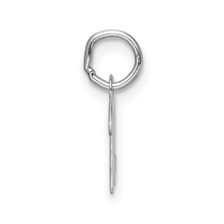 14k White Gold Small Script Letter N Initial Charm
