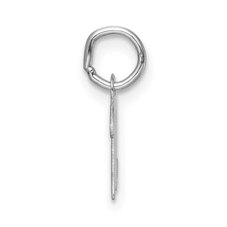 14k White Gold Small Script Letter N Initial Charm