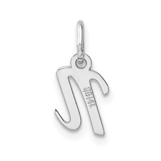 14k White Gold Small Script Letter N Initial Charm