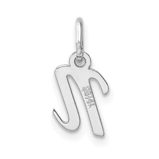 14k White Gold Small Script Letter N Initial Charm