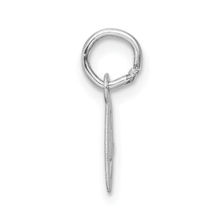 14k White Gold Small Script Letter O Initial Charm