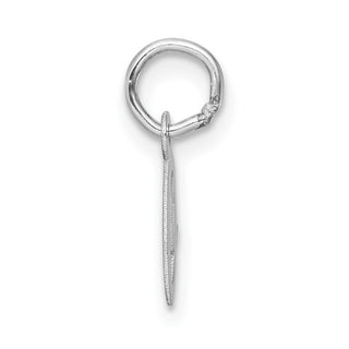 14k White Gold Small Script Letter O Initial Charm