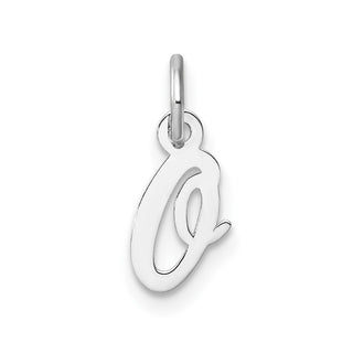14k White Gold Small Script Letter O Initial Charm