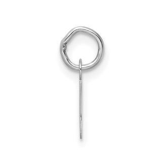 14k White Gold Small Script Letter Q Initial Charm