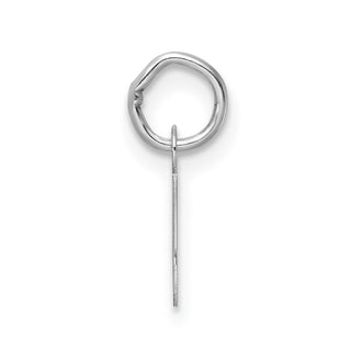 14k White Gold Small Script Letter Q Initial Charm