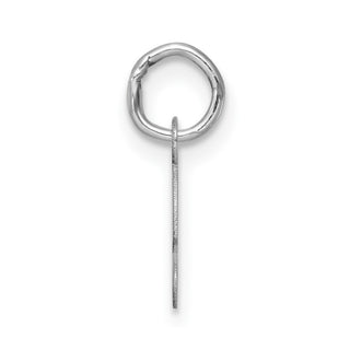 14k White Gold Small Script Letter S Initial Charm