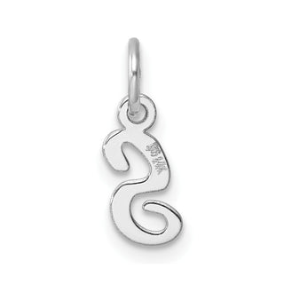 14k White Gold Small Script Letter S Initial Charm
