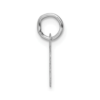 14k White Gold Small Script Letter T Initial Charm