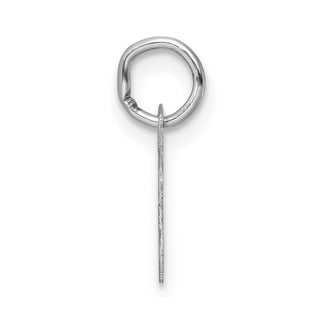 14k White Gold Small Script Letter T Initial Charm