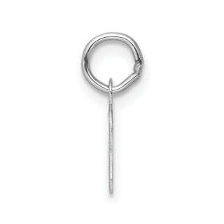14k White Gold Small Script Letter U Initial Charm