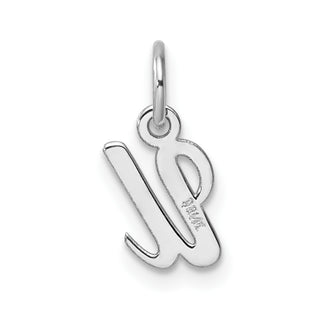 14k White Gold Small Script Letter U Initial Charm
