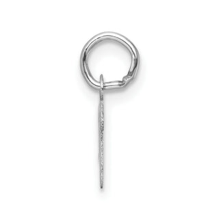 14k White Gold Small Script Letter V Initial Charm