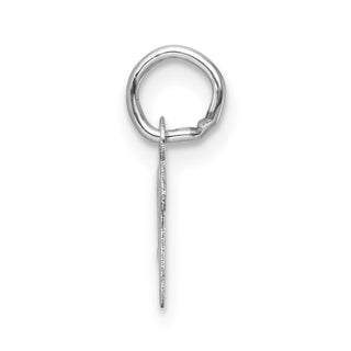 14k White Gold Small Script Letter V Initial Charm