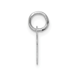 14k White Gold Small Script Letter W Initial Charm