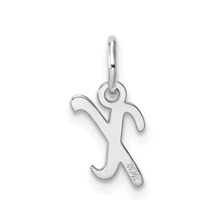 14k White Gold Small Script Letter X Initial Charm