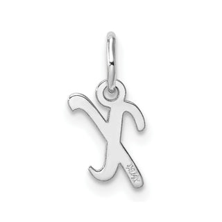 14k White Gold Small Script Letter X Initial Charm