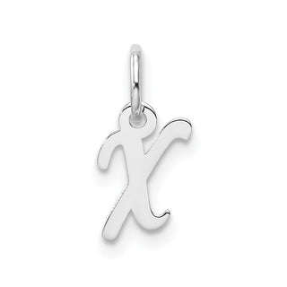 14k White Gold Small Script Letter X Initial Charm