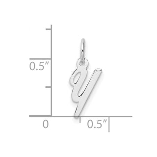 14k White Gold Small Script Letter Y Initial Charm