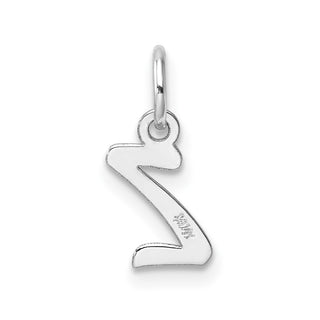 14k White Gold Small Script Letter Z Initial Charm