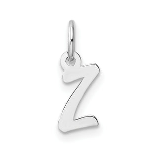 14k White Gold Small Script Letter Z Initial Charm