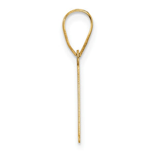 14K Yellow Gold Polished Etched Letter A Initial Pendant YC1539A