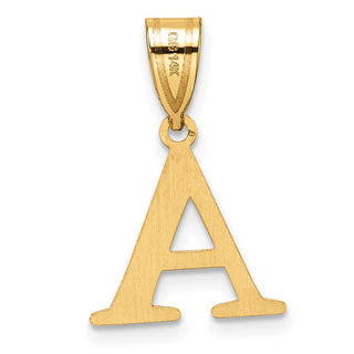14K Yellow Gold Polished Etched Letter A Initial Pendant YC1539A