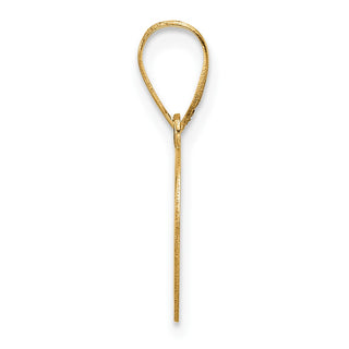 14K Yellow Gold Polished Etched Letter D Initial Pendant YC1539D