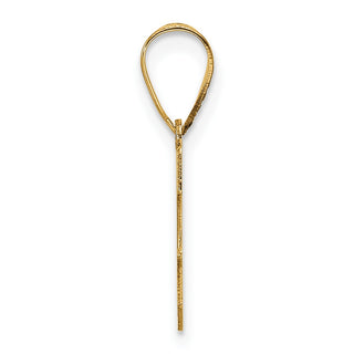 14K Yellow Gold Polished Etched Letter G Initial Pendant YC1539G