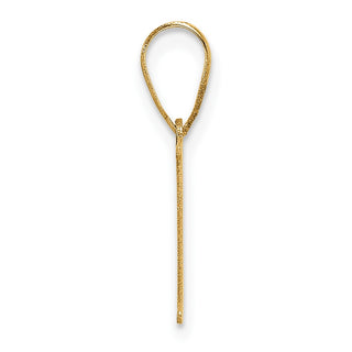 14K Yellow Gold Polished Etched Letter H Initial Pendant YC1539H