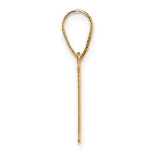 14K Yellow Gold Polished Etched Letter H Initial Pendant YC1539H
