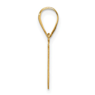 14K Yellow Gold Polished Etched Letter J Initial Pendant YC1539J