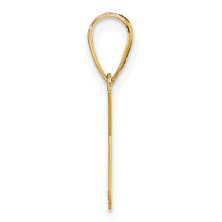 14K Yellow Gold Polished Etched Letter K Initial Pendant YC1539K