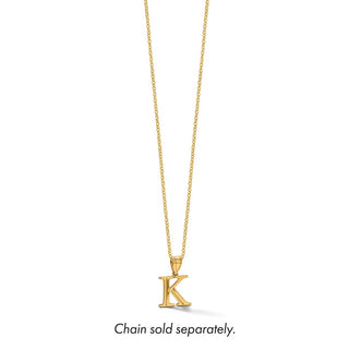 14K Yellow Gold Polished Etched Letter K Initial Pendant YC1539K