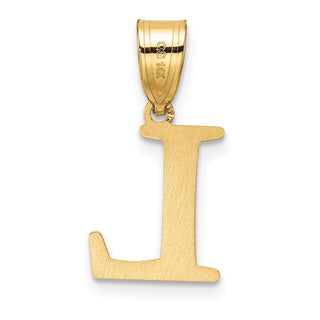 14K Yellow Gold Polished Etched Letter L Initial Pendant YC1539L
