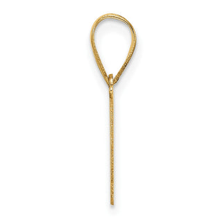 14K Yellow Gold Polished Etched Letter M Initial Pendant YC1539M