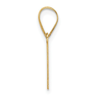 14K Yellow Gold Polished Etched Letter N Initial Pendant YC1539N