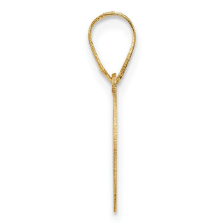 14K Yellow Gold Polished Etched Letter O Initial Pendant YC1539O