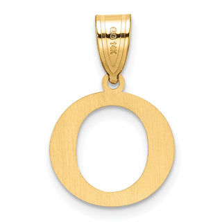 14K Yellow Gold Polished Etched Letter O Initial Pendant YC1539O