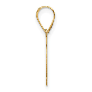 14K Yellow Gold Polished Etched Letter Q Initial Pendant YC1539Q