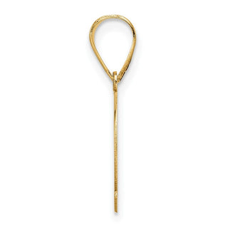 14K Yellow Gold Polished Etched Letter Q Initial Pendant YC1539Q
