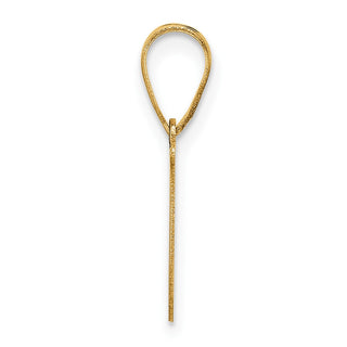14K Yellow Gold Polished Etched Letter U Initial Pendant YC1539U