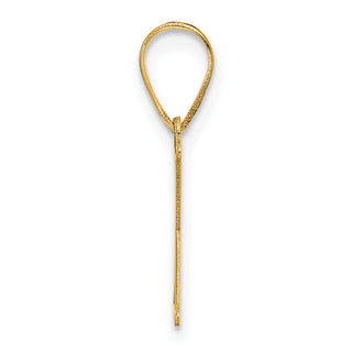 14K Yellow Gold Polished Etched Letter X Initial Pendant YC1539X