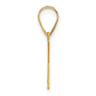 14K Yellow Gold Polished Etched Letter X Initial Pendant YC1539X