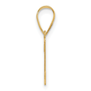 14K Yellow Gold Polished Etched Letter Z Initial Pendant YC1539Z