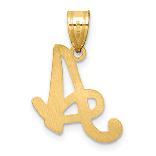 14K Yellow Gold Script Letter A Initial Pendant YC1540A