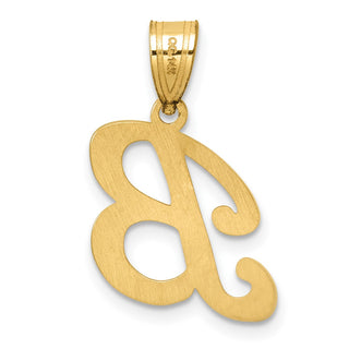 14K Yellow Gold Script Letter B Initial Pendant YC1540B