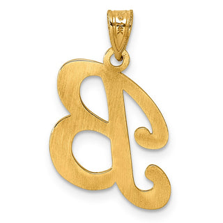 14K Yellow Gold Script Letter B Initial Pendant YC1540B