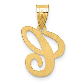 14K Yellow Gold Script Letter C Initial Pendant YC1540C